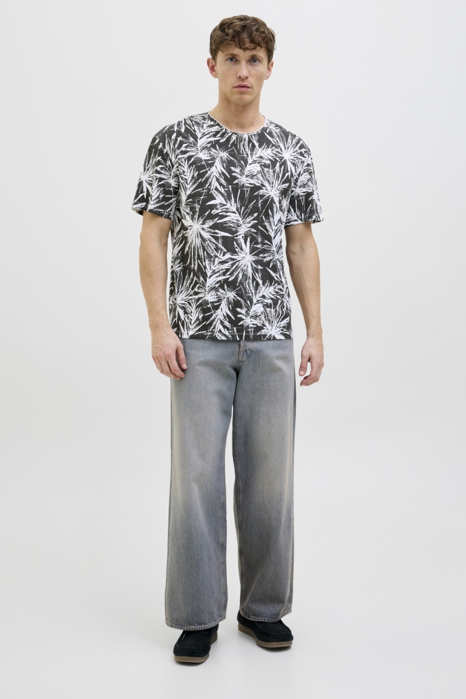 JJEBRYAN AOP TEE S/S O-NECK NOOS 12268126 Black